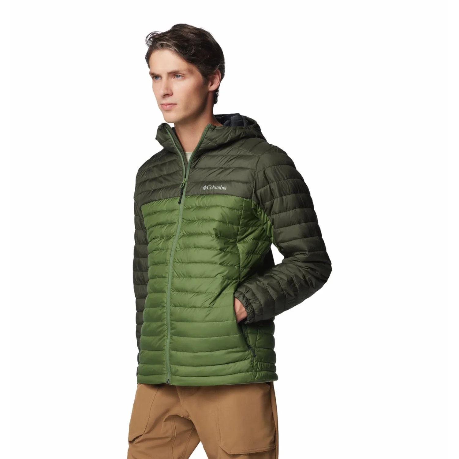 Columbia Men Green Silver Falls II Hooded Jacket Animal Print Visa