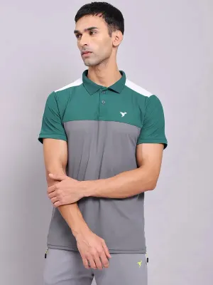 Golf Style Breathable knit Men Colorblock Slim Fit Polo T-shirt with MATPIQ