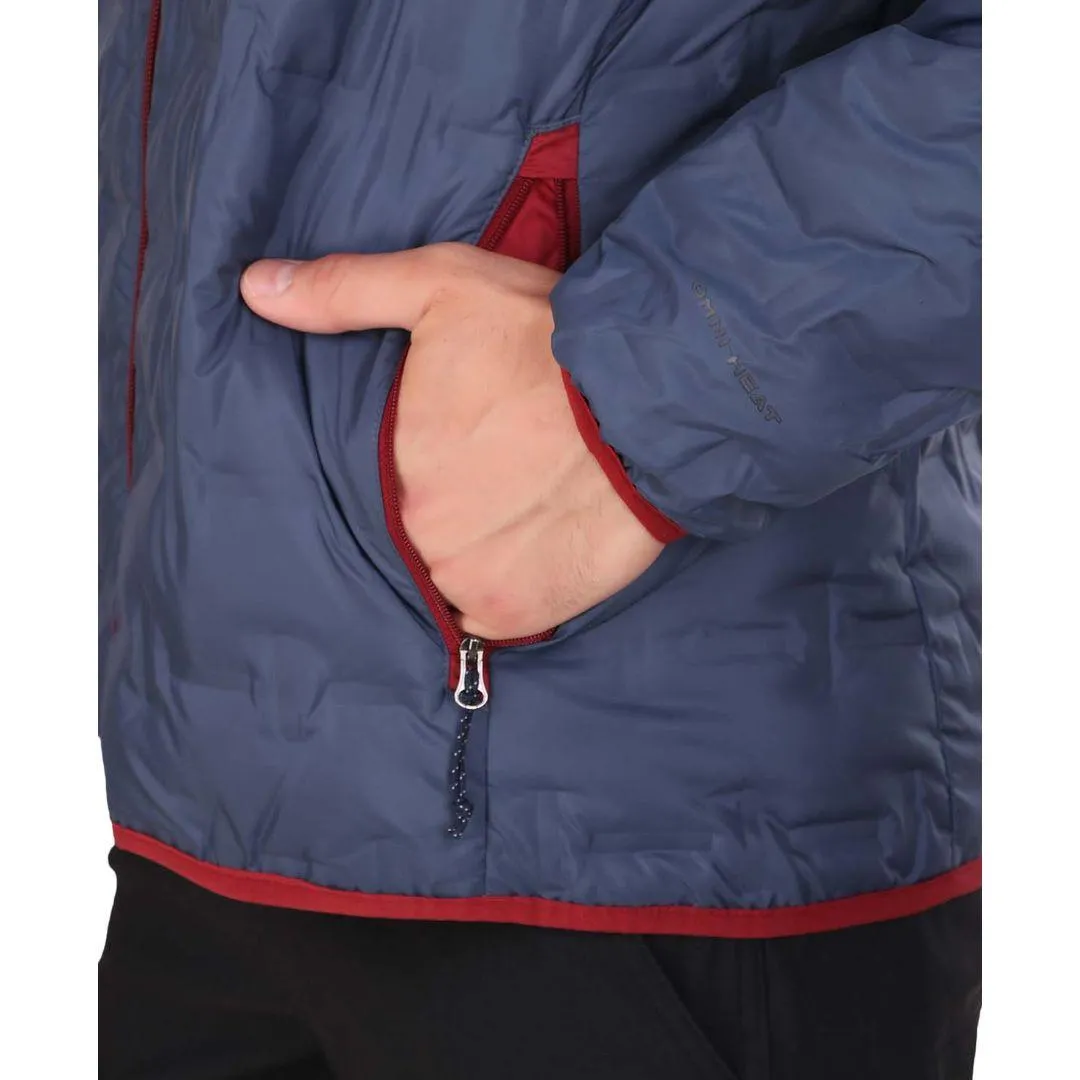 Columbia Men Blue Delta Ridge Down Hooded Jacket evening walk