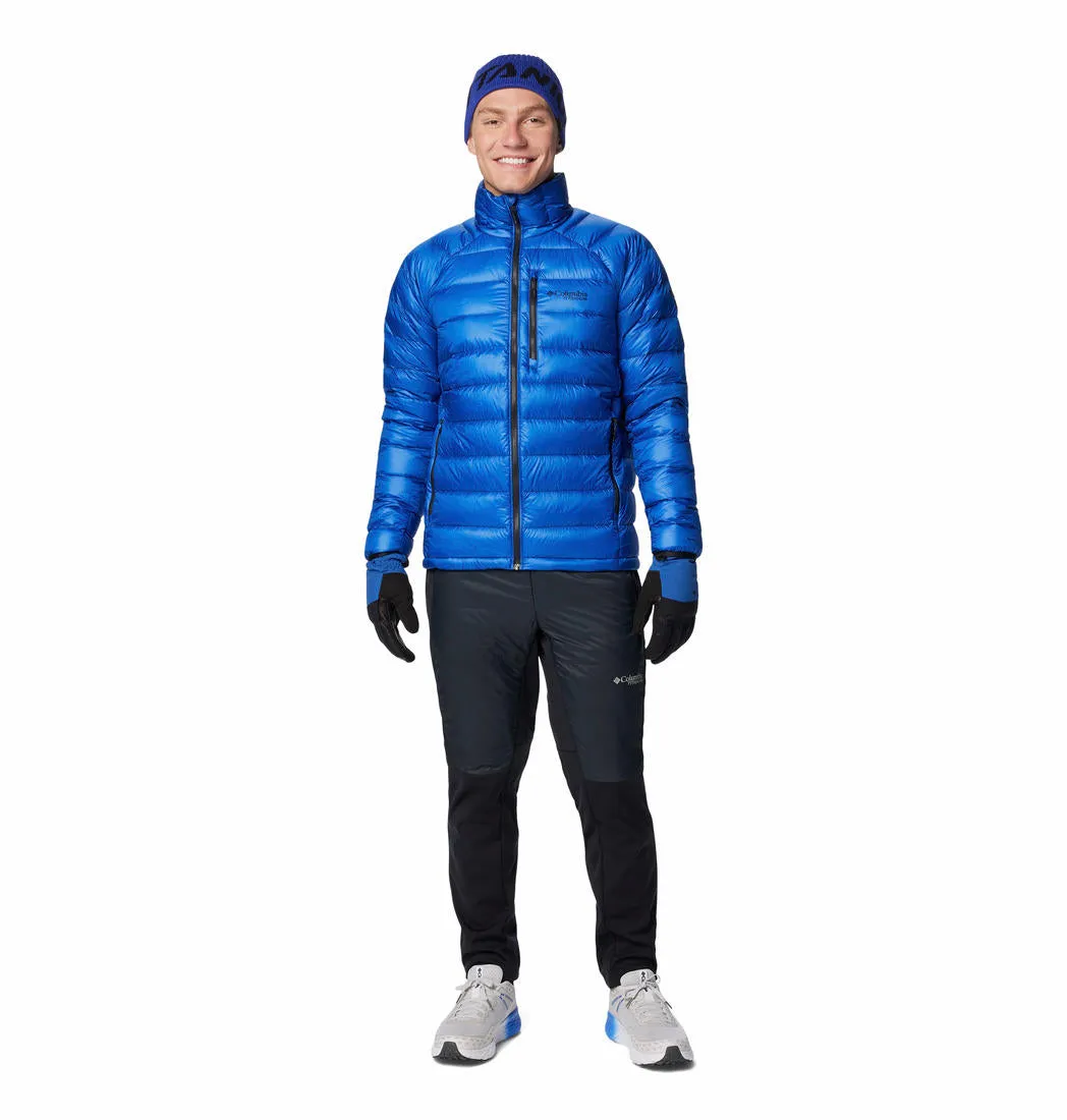 Columbia Men Blue Arctic Crest Down Jacket All-Season Outerwear Bold Look