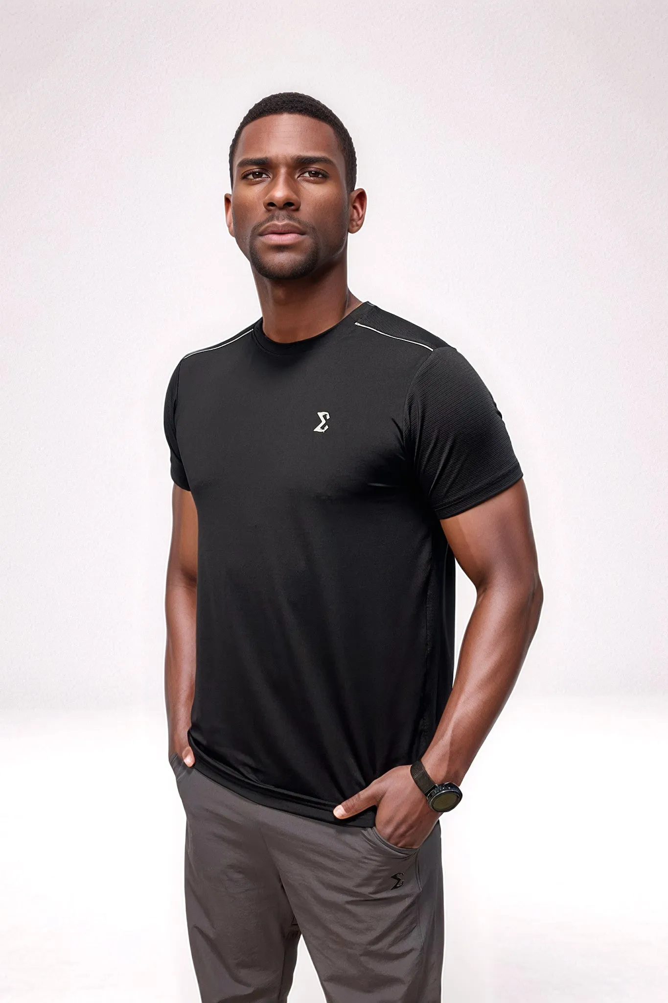 OdorResistantFabric Daily Use Racket Sports Tee Black