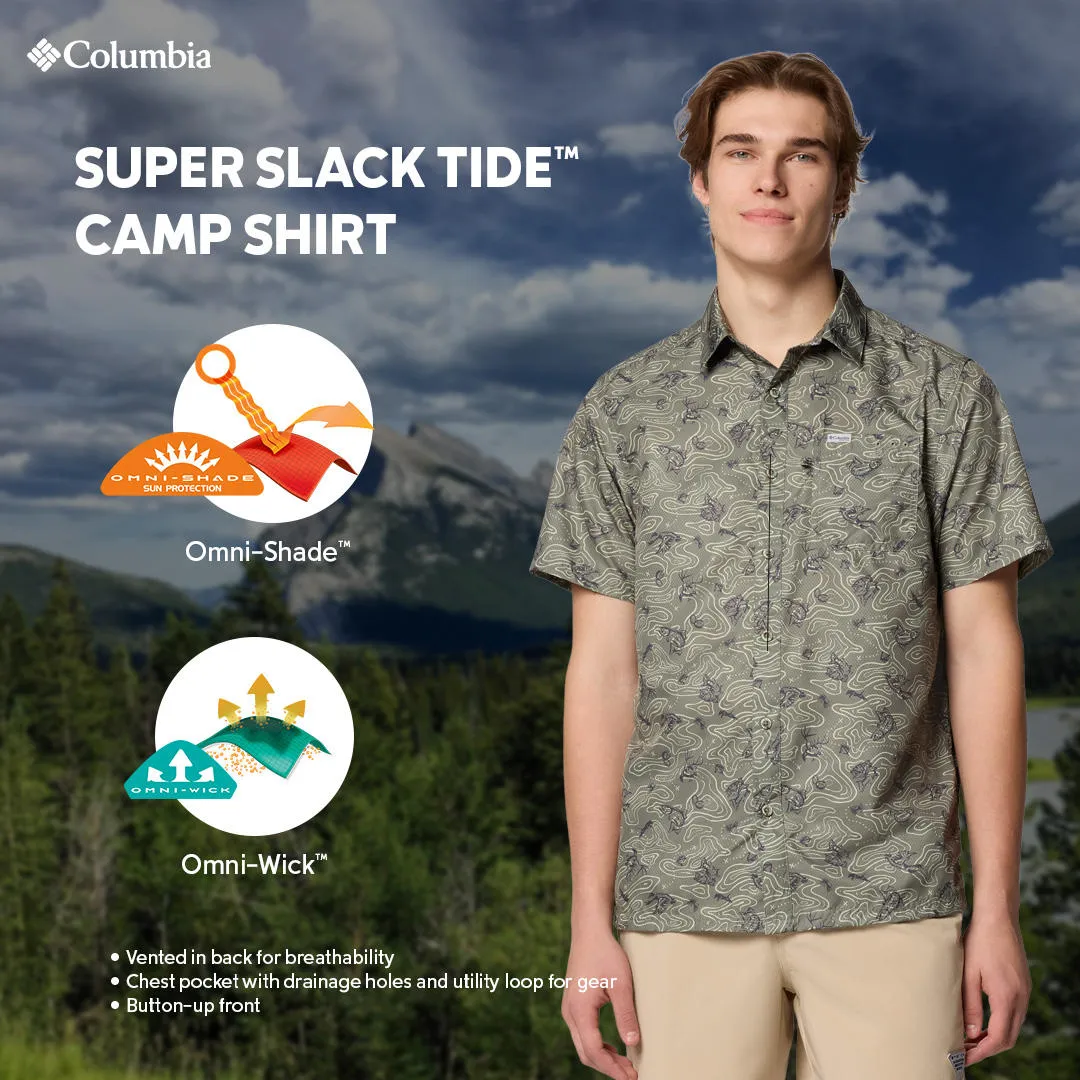 Columbia Men Green Super Slack Tide Camp Shirt (Sun Protection) Trendy sneakers