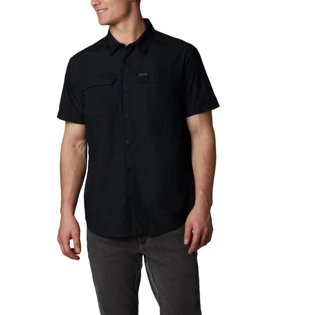 Columbia Men Black Silver Ridge 2.0 Short Sleeve Shirt (Sun Protection) Sheer Fit
