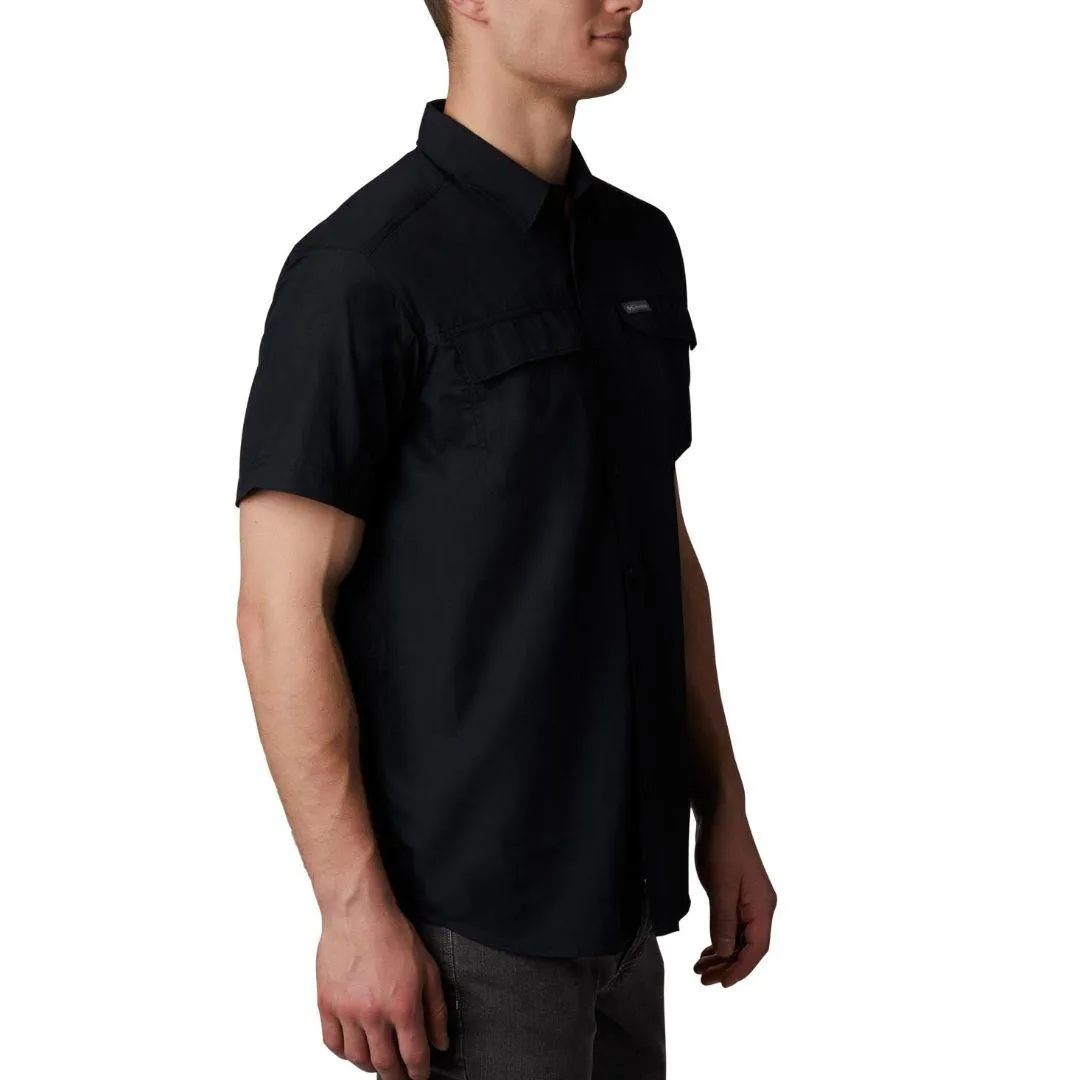 Flash Core Cozy clothing Columbia Men Black Silver Ridge 2.0 Short Sleeve Shirt (Sun Protection)