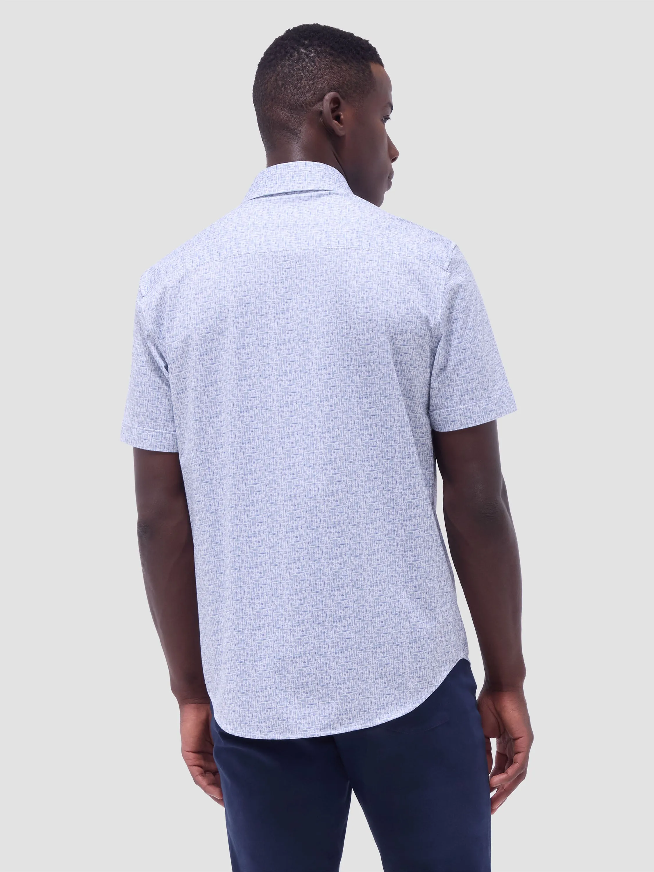Bugatchi Miles Cocktails OoohCotton Short-Sleeve Shirt - Mint Pure Core Street Wear