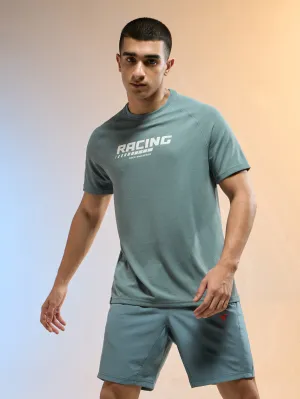 Men Typography Printed Slim Fit Round Neck Sports T-shirt with TECHNOCOOL  Winter Fashion