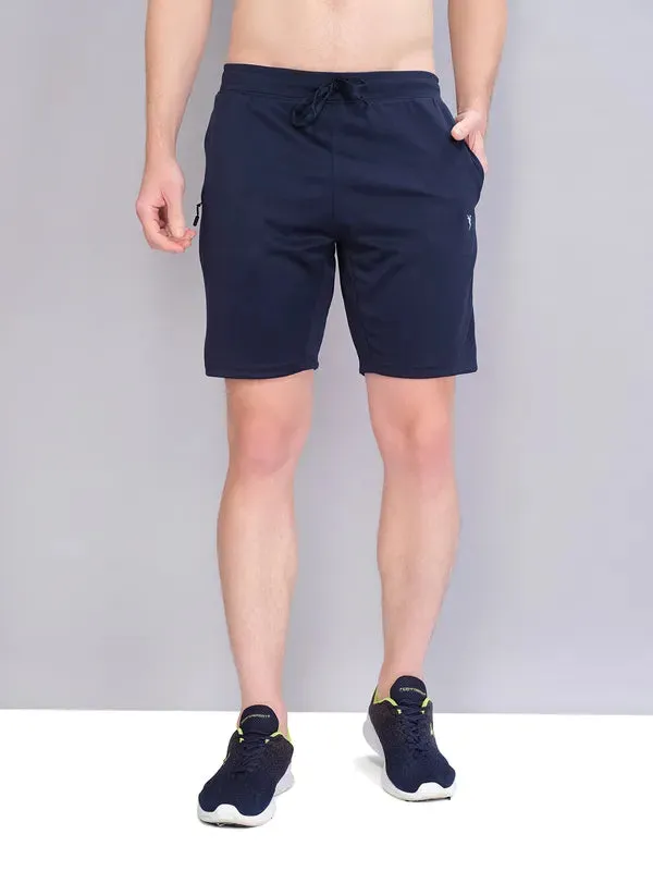 Men Solid Slim Fit Shorts with ELASTO PLUS Body Contouring