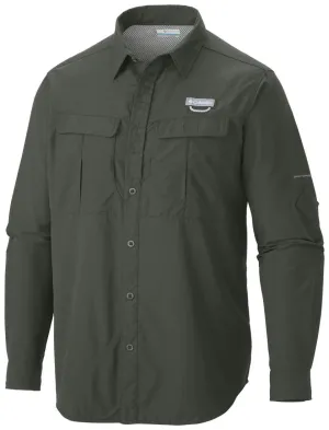 Columbia Men Green Cascades Explorer Long Sleeve Shirt (Sun Protection) SheerLayeredPanels Trendy Boots