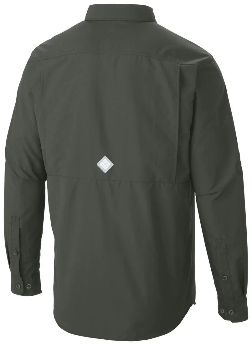 Comfortable Outerwear Columbia Men Green Cascades Explorer Long Sleeve Shirt (Sun Protection)