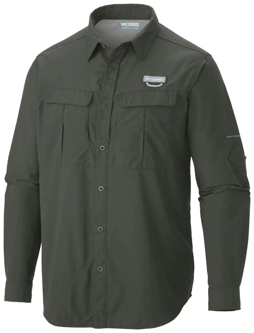 Columbia Men Green Cascades Explorer Long Sleeve Shirt (Sun Protection) SheerLayeredPanels Trendy Boots