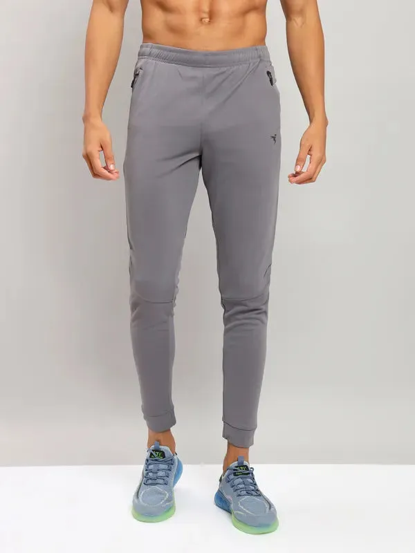 TaperedLeg Men Solid Slim Fit Trackpants with TECHNO DRY