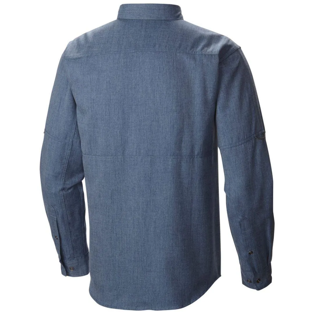 Comfortable Outfit Columbia Men Blue Pilsner Lodge Long Sleeve Shirt (Sun Protection)