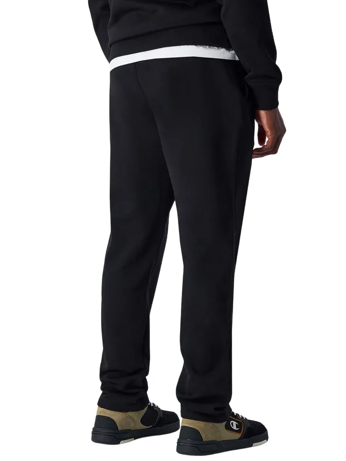 Champion pantalone sportivo da uomo con orlo diritto 220294 KK001 nero Shock-Absorbent Design Outdoor Workout