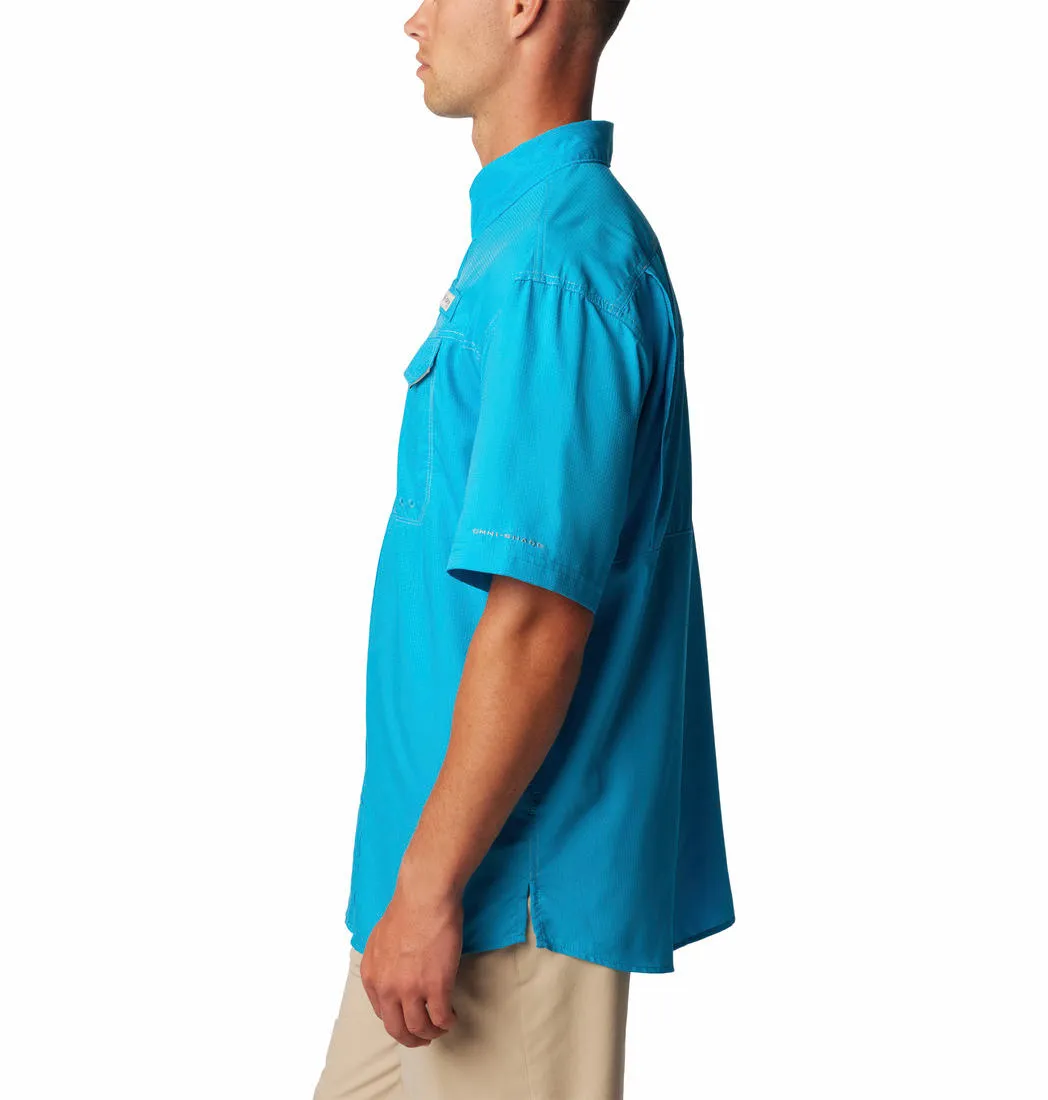Columbia Men Blue Low Drag Offshore SS Shirt (Sun Protection) TearResistant Design Edge