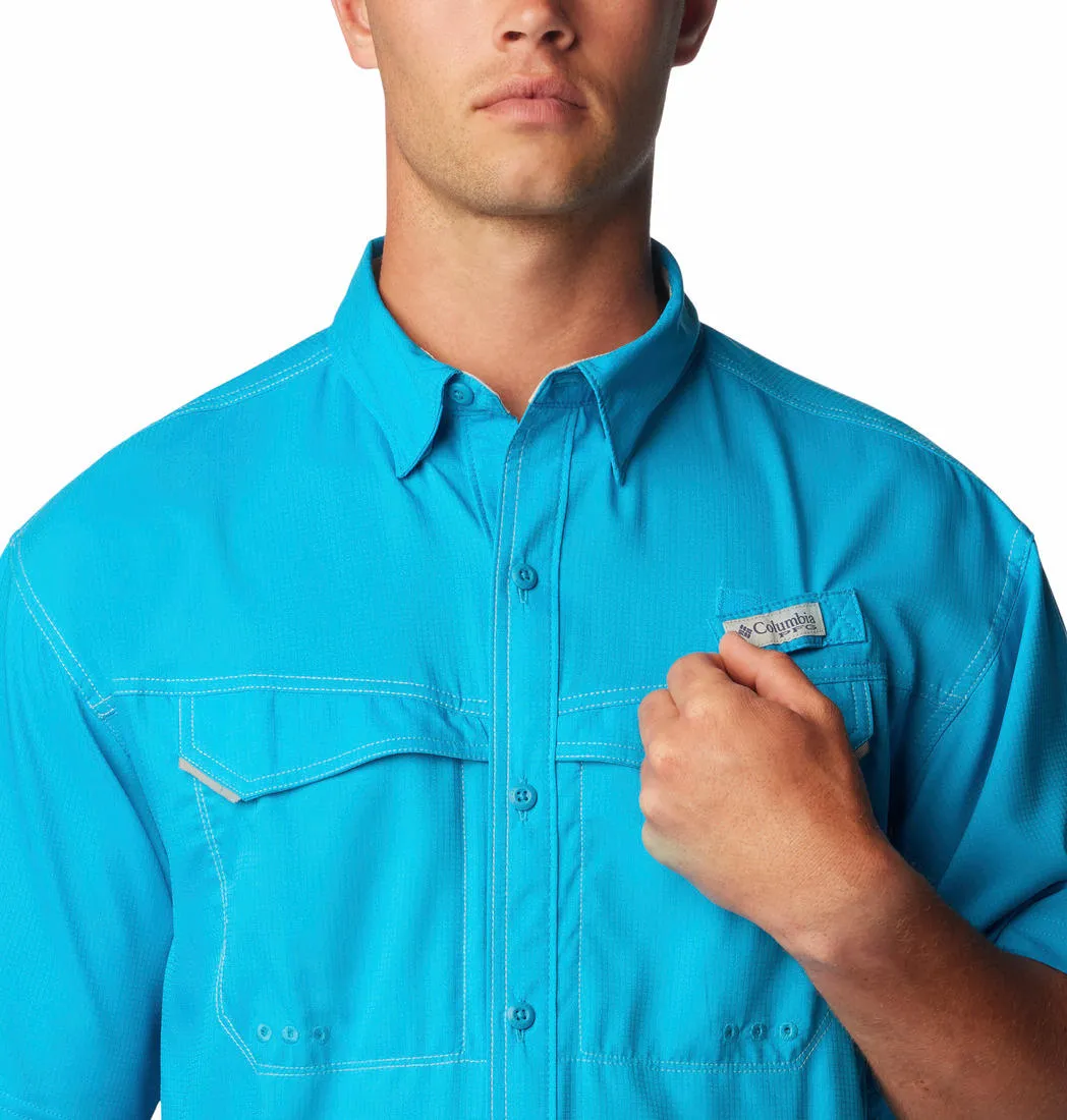 SoftenedEdges Elegant Top Columbia Men Blue Low Drag Offshore SS Shirt (Sun Protection)