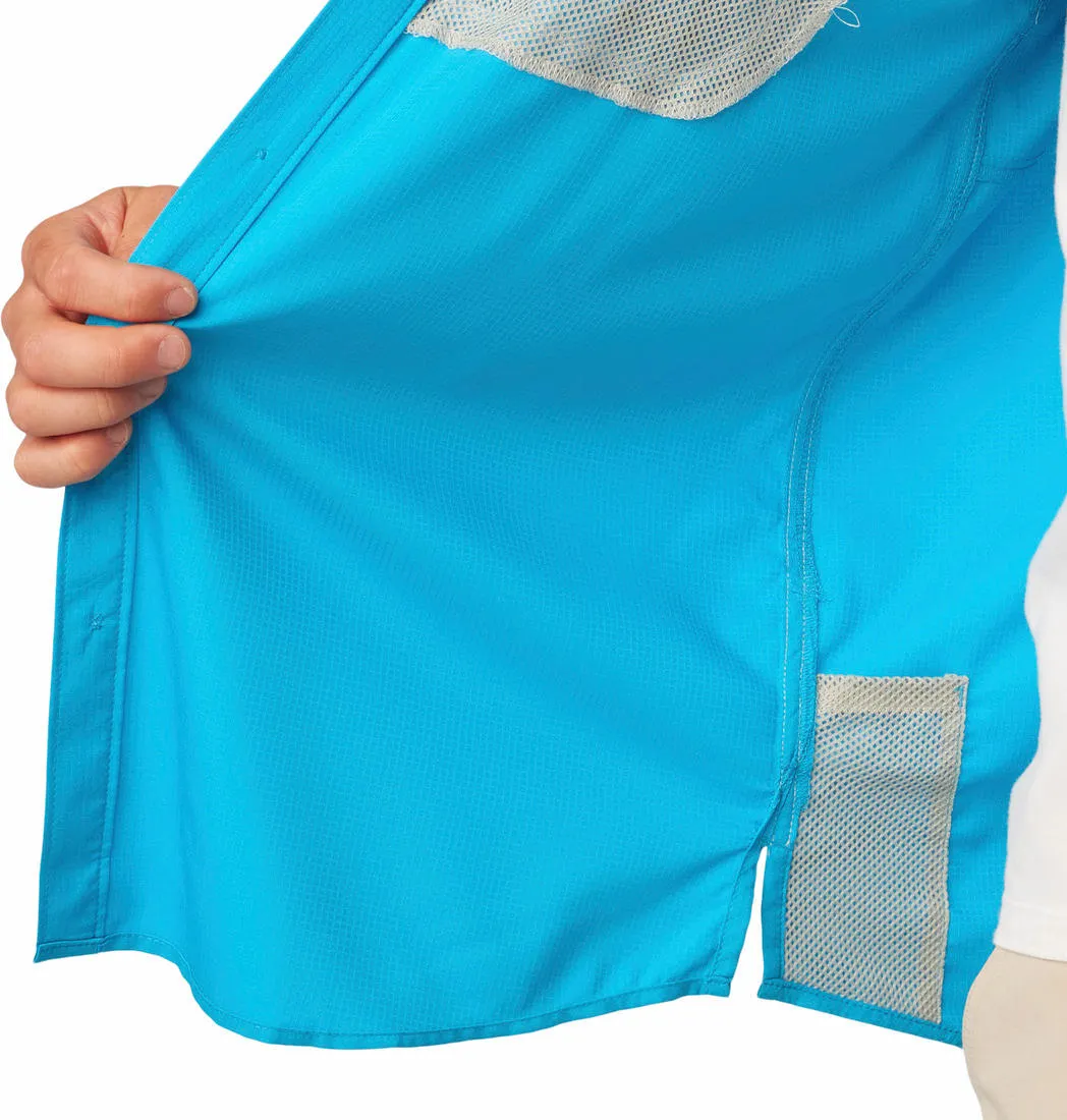 SnagFree Surface Easy Breath Columbia Men Blue Low Drag Offshore SS Shirt (Sun Protection)