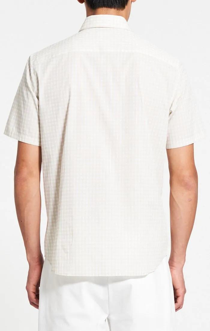 Theory Irving Short Sleeve Shirt- Sand/Multi Trendy Boots