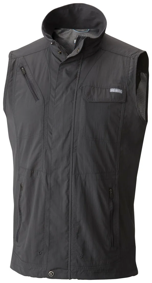 Slip Resistant Trim Low Weight Build Columbia Men Grey Silver Ridge Vest (Sun Protection)