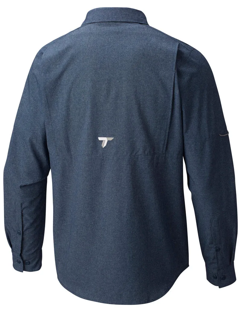 Columbia Men Blue Irico Mens Long Sleeve Shirt Lightweight Material Energy Mood