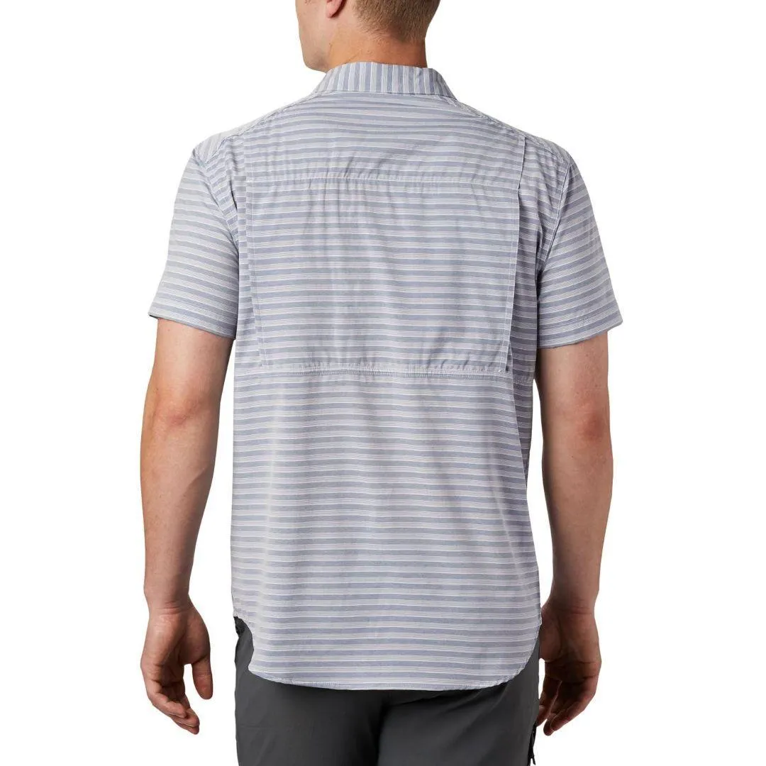 Silk Glow OdorResistant Fabric Columbia Men Blue Twisted Creek II Short Sleeve Shirt (Sun Protection)