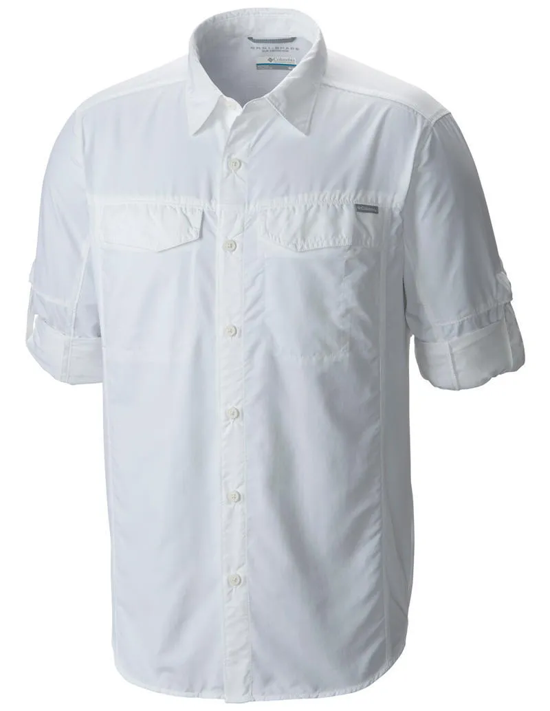 Comfortable Sweater Columbia Men White Silver Ridge Long Sleeve Shirt (Sun Protection)