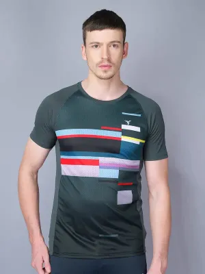 Slim fit clothing Stretch Fit Design Men Stripe Slim Fit Crew Neck T-shirt with TECHNO COOL