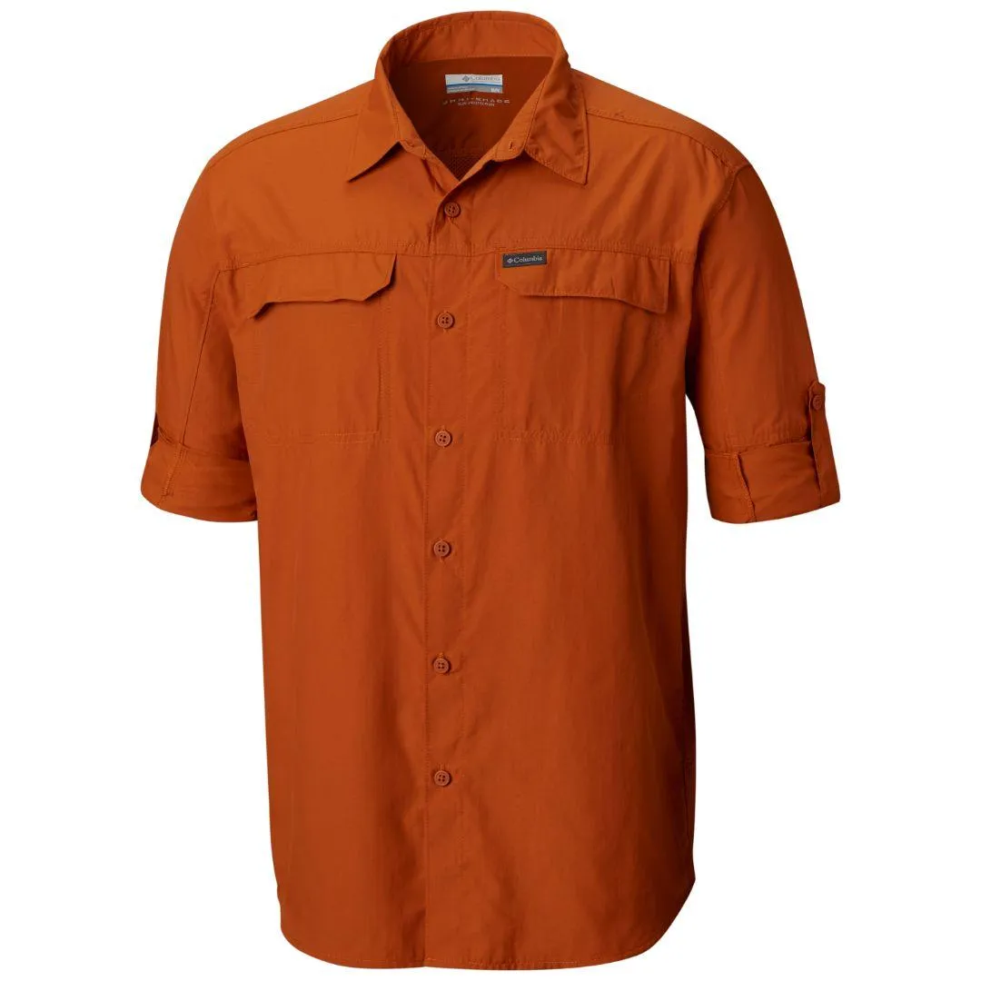 Outdoor Activity Roomy Design Columbia Men Orange Silver Ridge 2.0 Long Sleeve Shirt (Sun Protection)