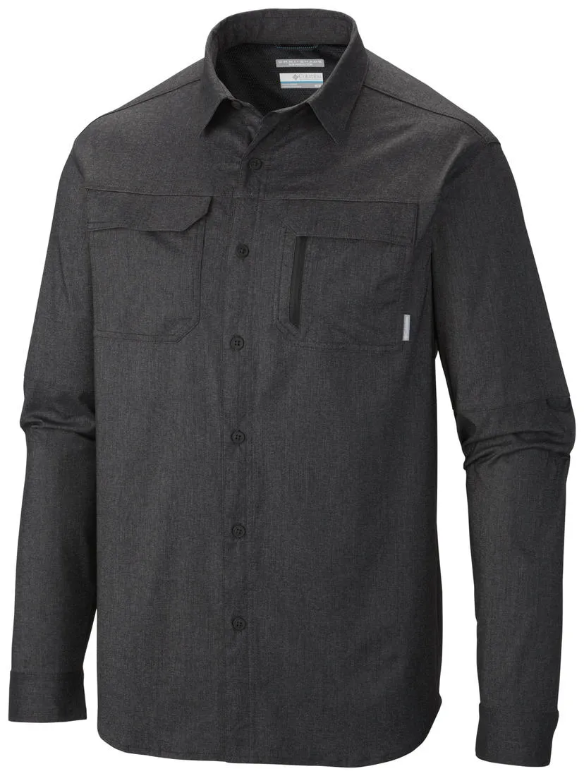 Columbia Men Black Royce Peak II Long Sleeve Shirt FrictionResistantEdges AdaptiveFit