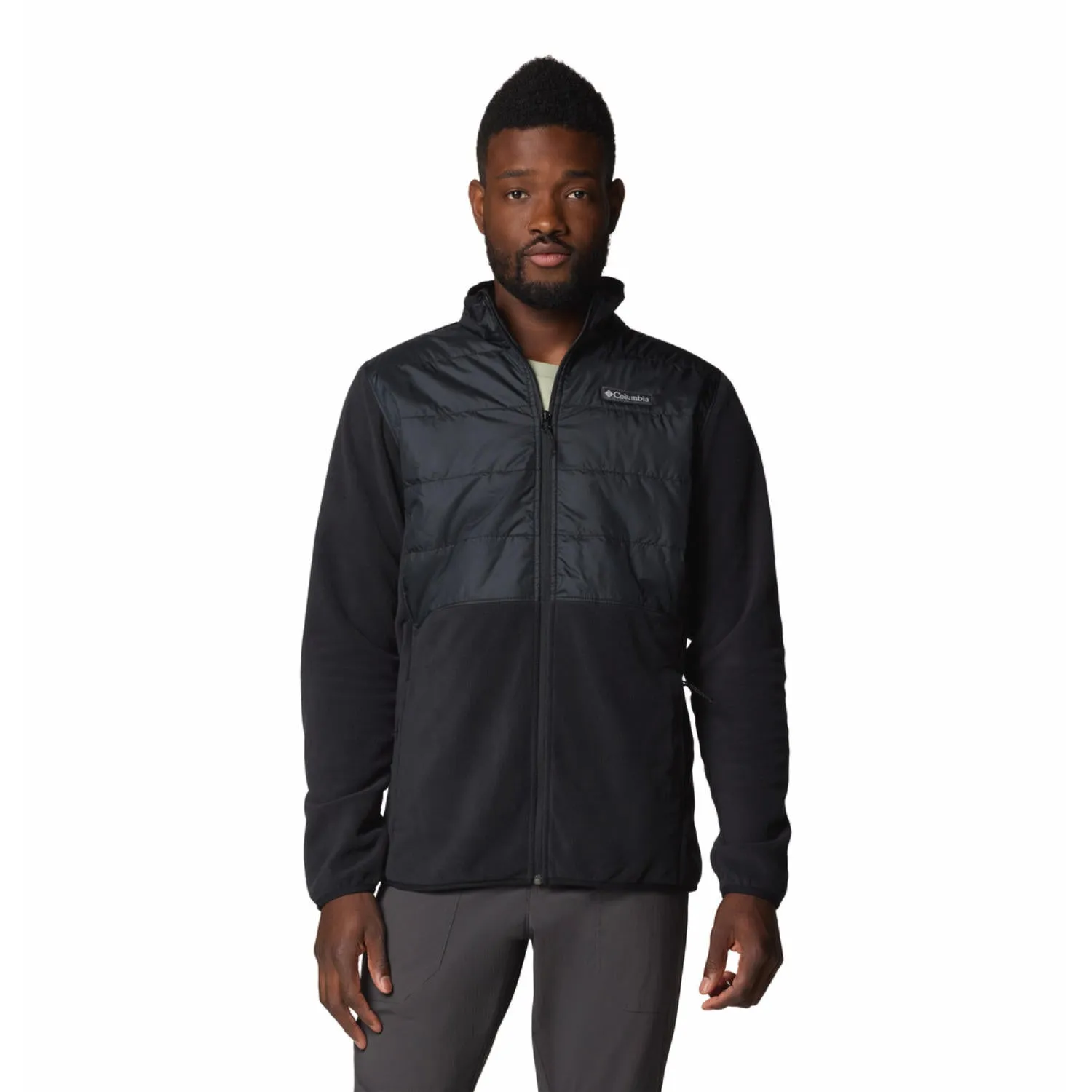 Style Boost Minimal Design Columbia Men Black Basin Butte Full Zip Fleece II
