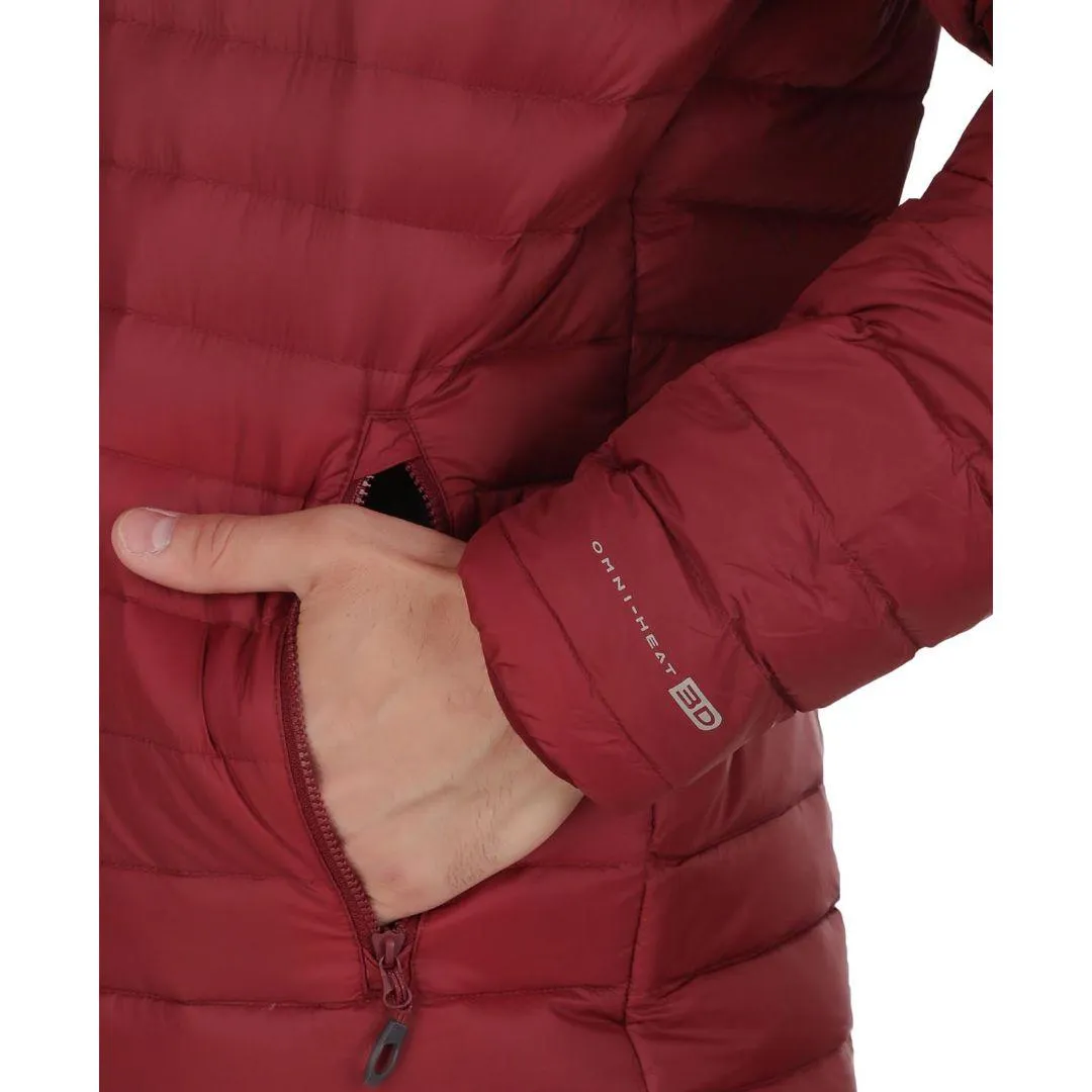 Smooth Finish Columbia Men Red Alpha Trail Down Hooded Jacket