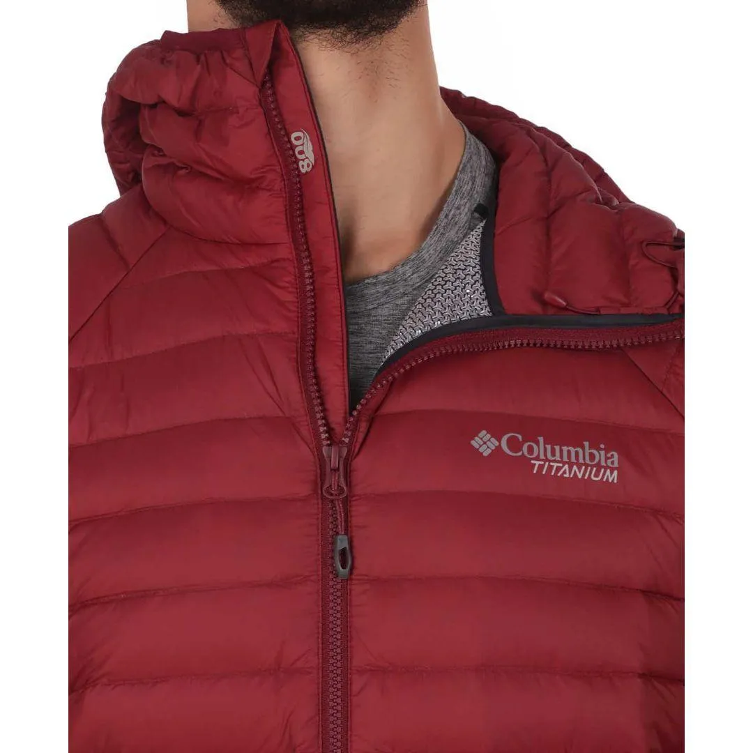 Columbia Men Red Alpha Trail Down Hooded Jacket PaddedShoulders
