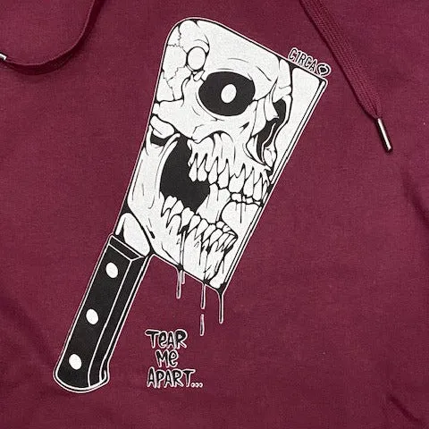C1RCA felpa da uomo con cappuccio Tear me Apart Hood MHO152 bordeaux Travel Essential