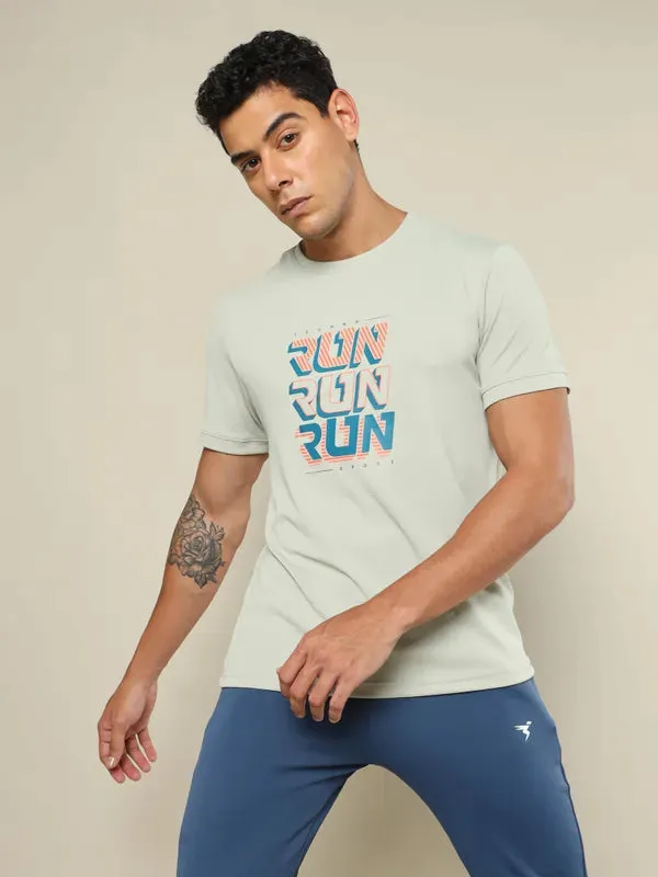 Men Printed Regular Fit Crew Neck T-shirt with TECHNO COOL  Vintage Look