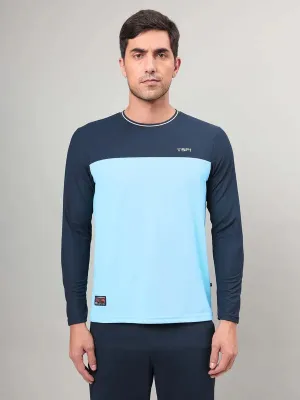 ReinforcedShoulderPanels Men Colorblock Slim Fit Crew Neck T-shirt with MATPIQ
