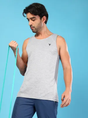 Adaptive Fit Light Ready Men Melange Slim Fit Round Neck Sports Innerwear Vest with DOUBLE COOL