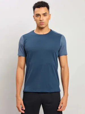 Men Solid Slim Fit Crew Neck T-shirt with ELASTO PLUS Modern Twist Cozy Touch