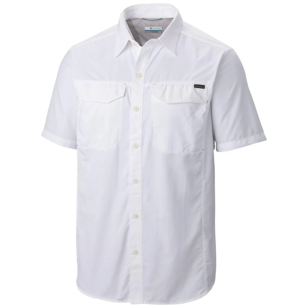 Comfort Design MatteFinishTexture Columbia Men White Silver Ridge Short Sleeve Shirt (Sun Protection)