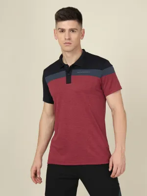 Chic Wear Cozy Top Men Colorblock Slim Fit Polo T-shirt with DOUBLE COOL