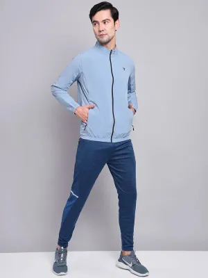 Men Solid Slim Fit Mock Neck Jacket with TECHNOLITE ShockAbsorbent Padding