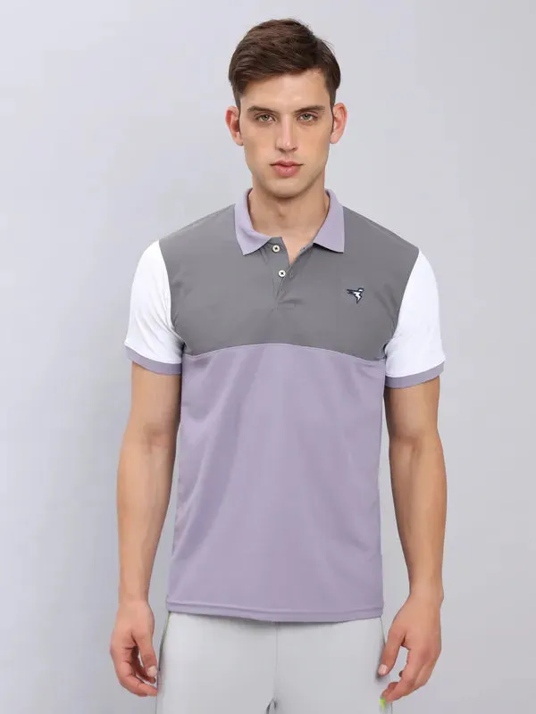Breathable fabric Performance Polo Men Colorblock Slim Fit Polo T-shirt with MATPIQ