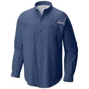 Columbia Men Blue Tamiami II LS Shirt (Sun Protection) FlatlockStitching