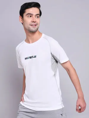 Flexible Cuff Design Men Printed Regular Fit Crew Neck T-shirt with TECHNO COOL 