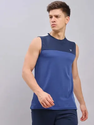 Innovation - driven Men Colorblock Slim Fit Crew Neck Innerwear Vest with TECHNO COOL 
