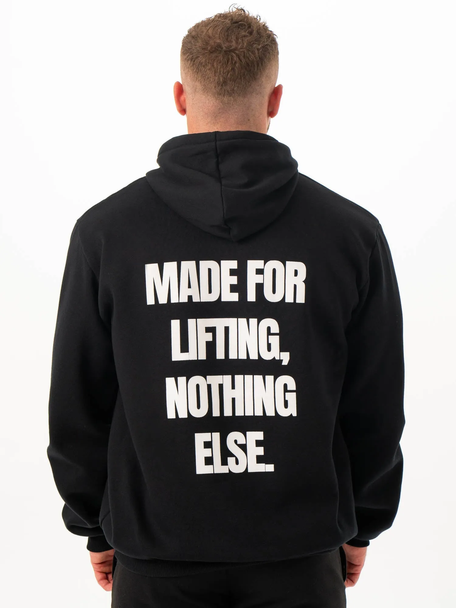 Lifting Only Pullover Hoodie - Black Bold Graphics Sporty Design