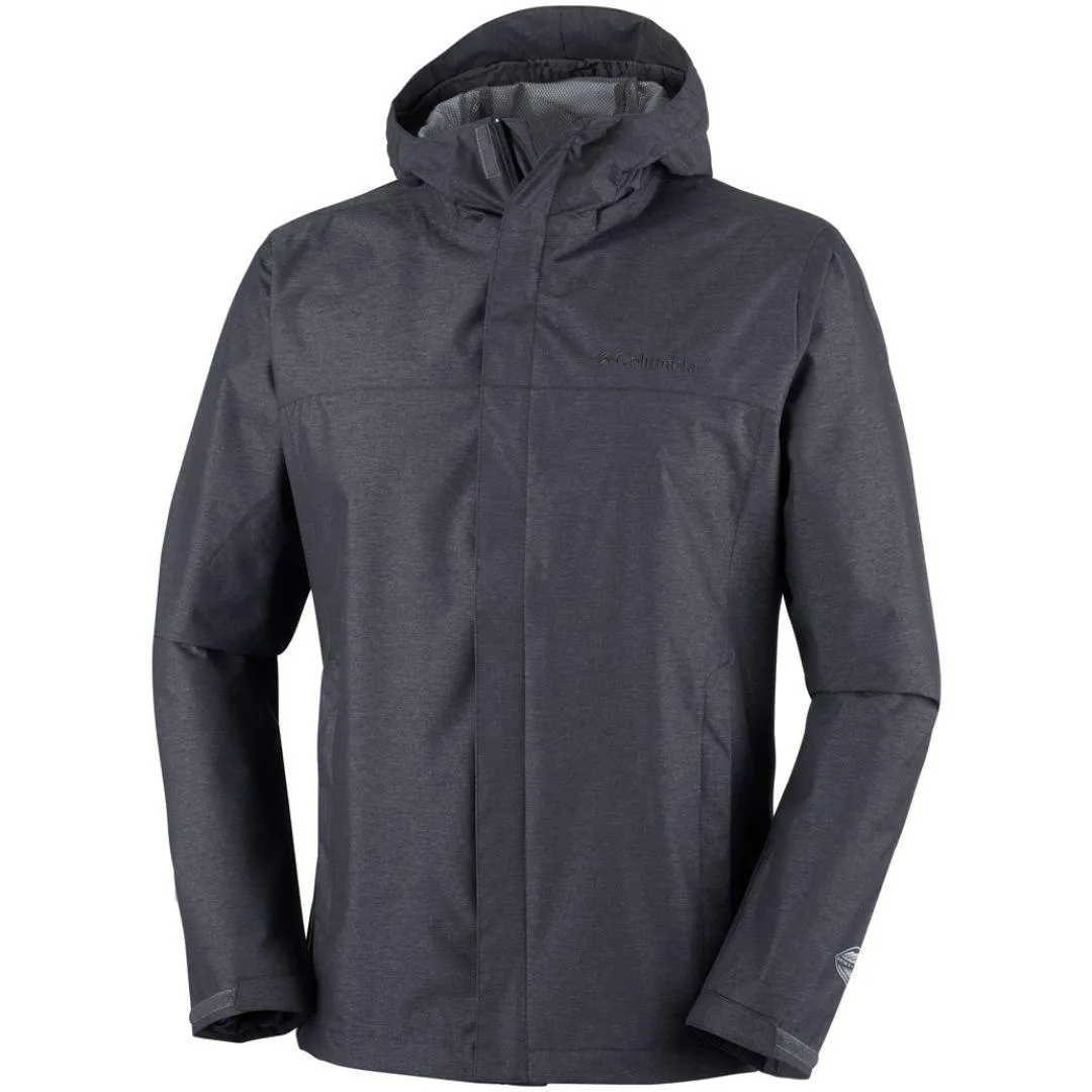 Columbia Men Black Diablo Creek Rain Shell Waterproof Hexagonal Quilted Pattern Foundation