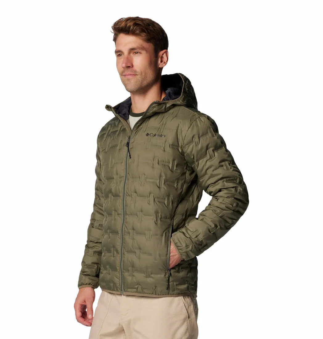 evening walk half-zip Columbia Men Green Delta Ridge II Down Hooded Jacket