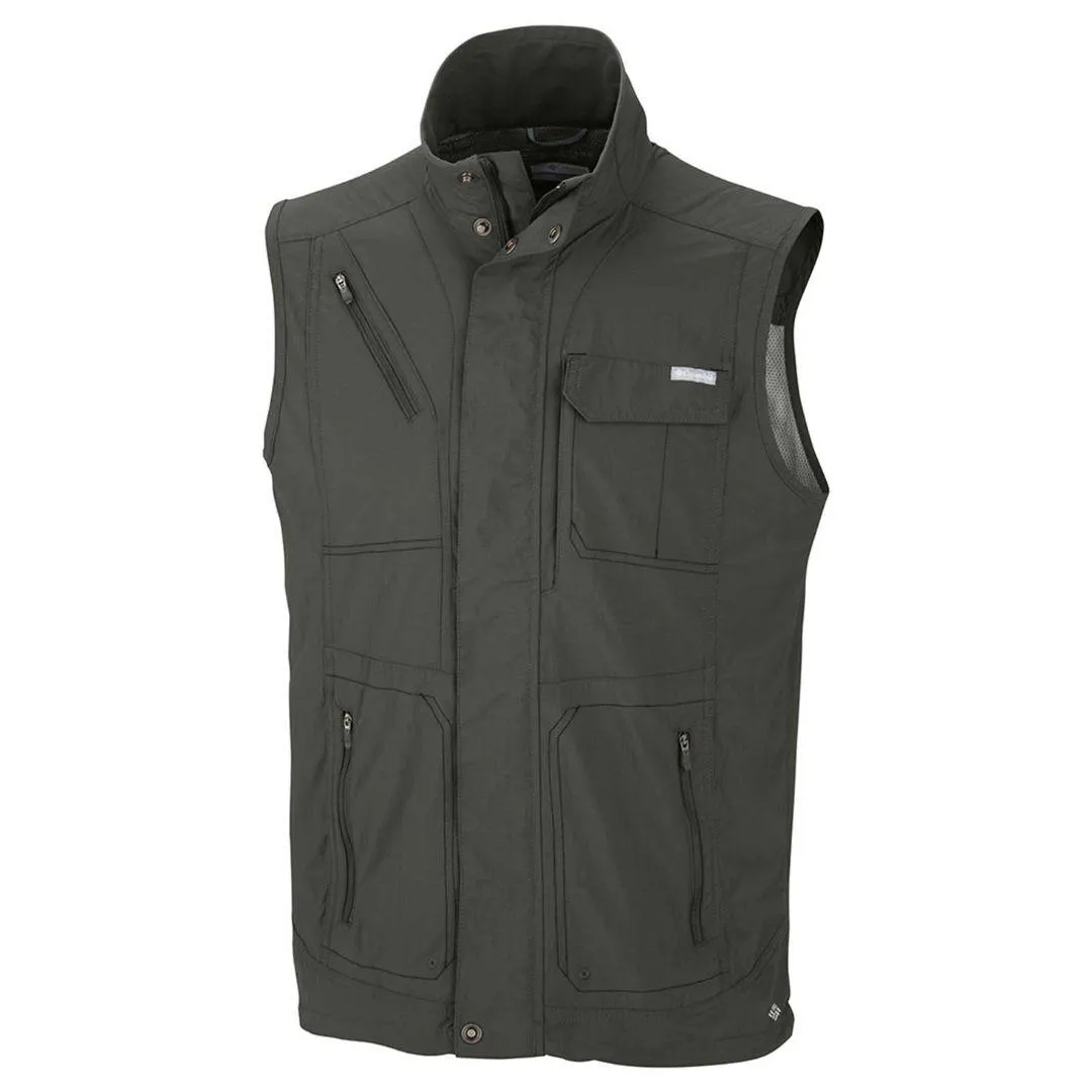 Columbia Men Green Silver Ridge Vest (Sun Protection) silk material