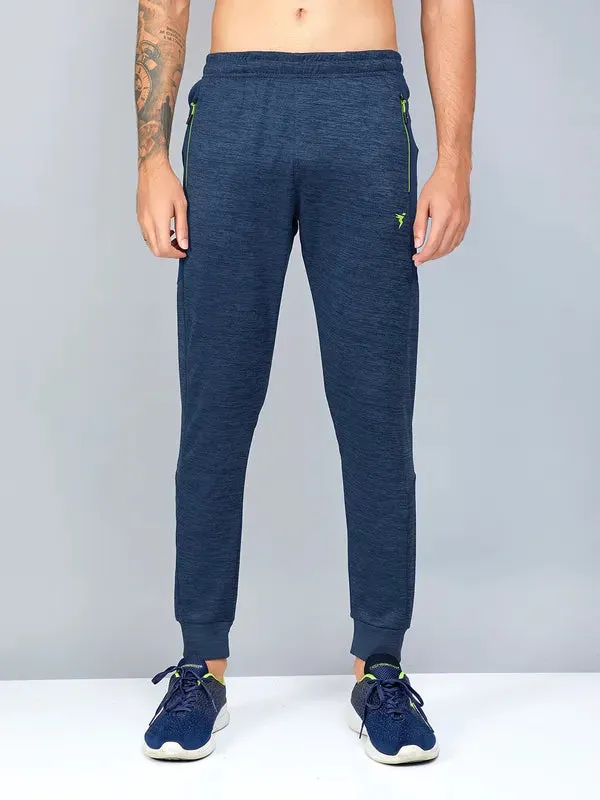 Durable And Flexible Foot Support Men Melange Slim Fit Trackpants with TECHNO DRY