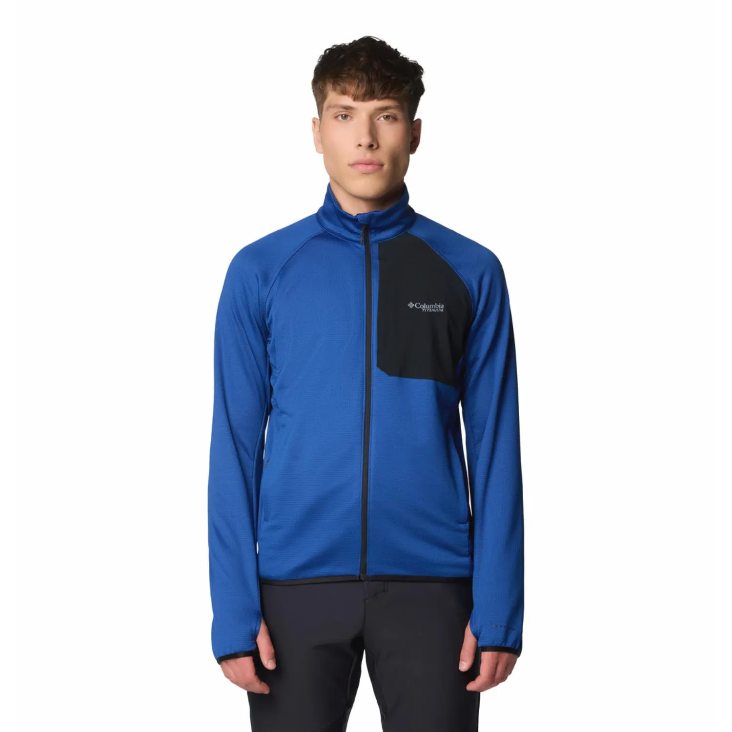 Stay Loose Active Travel Columbia Men Blue Triple Canyon Grid Fleece FZ II