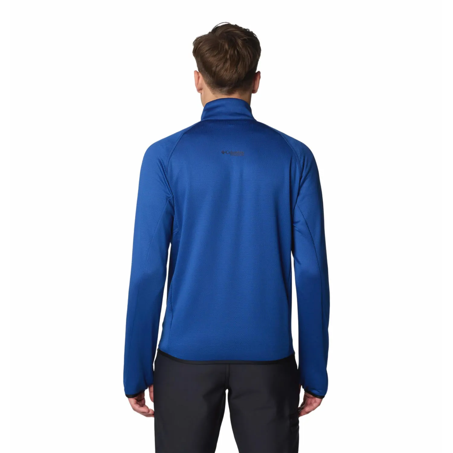 Cold resistant Columbia Men Blue Triple Canyon Grid Fleece FZ II